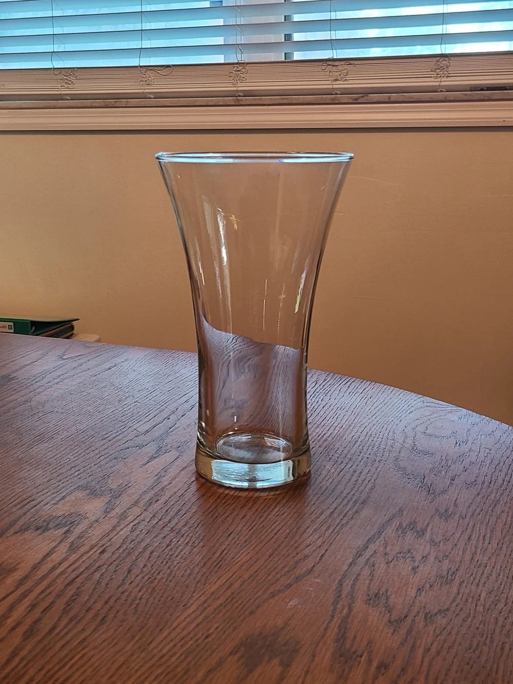 Clear Glass Flared Vase - Simple Elegant Centerpiece